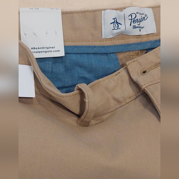 Original Penguin Khaki Men's Flat Front Shorts - Picture 3 of 6